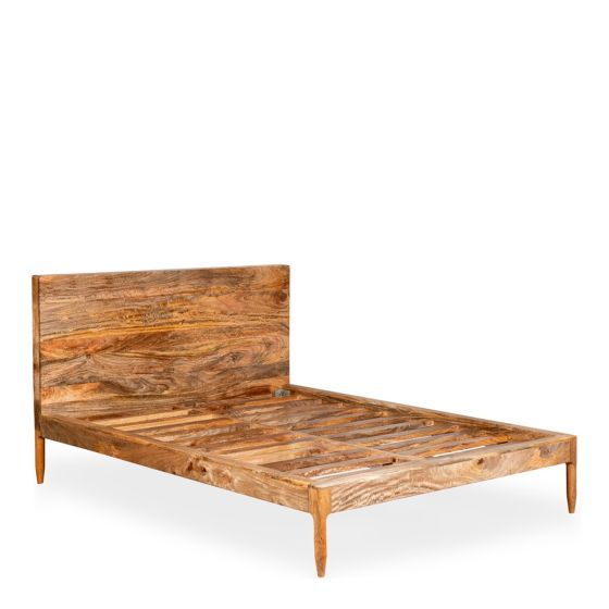 Scandi Mango Wood Bed Frame (3 Sizes) - In Stock
