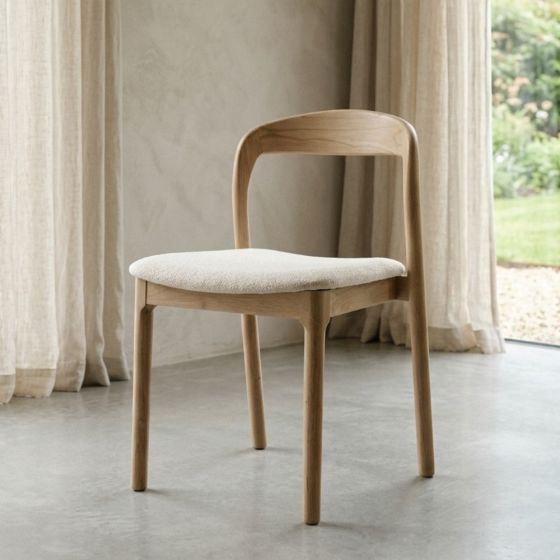 Stackable Oslo Cream Boucle Light Leg Dining Chair - Due 14th September