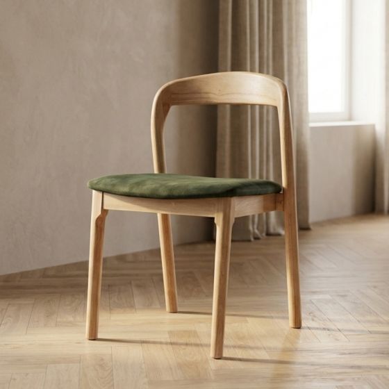 Stackable Oslo Green Velvet Light Leg Dining Chair - Due 14th September