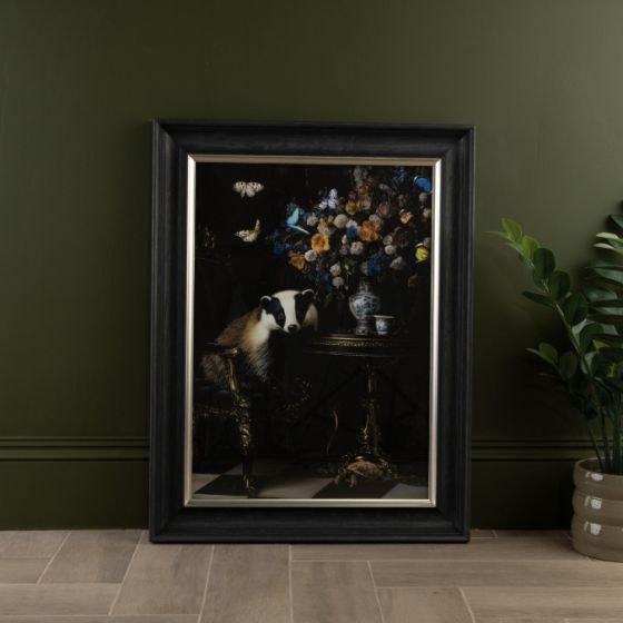 Curiosity Badger Framed Art 