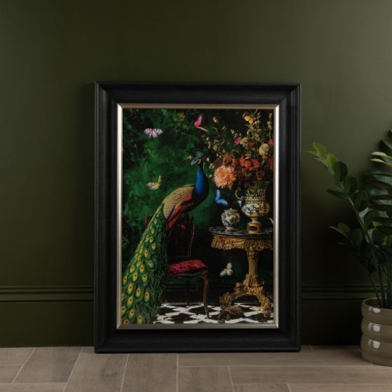 Curiosity Peacock Framed Art 
