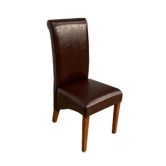Antique Brown Rollback Leather Chair