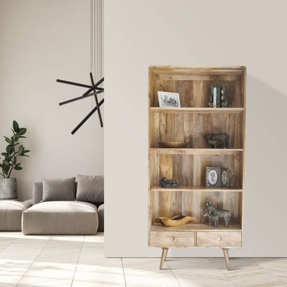 Light Vintage Mango 85cm Bookcase - In Stock