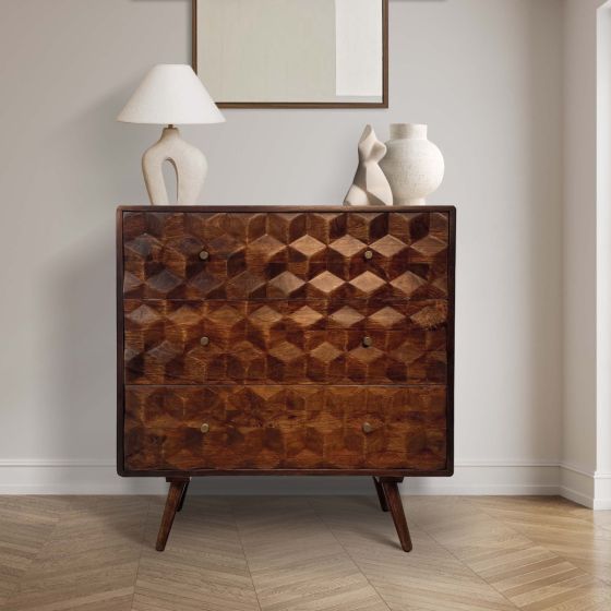 Geo Mango 85cm Chest of Drawers - In Stock 