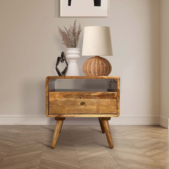 Ex Display Geo Light Mango Side Table - One Available