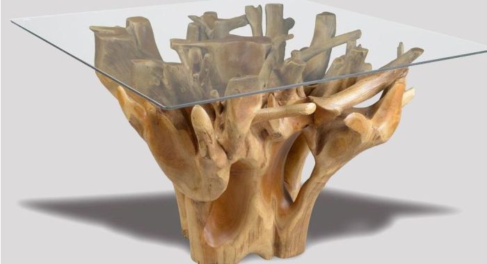 Teak Root 120cm Square Dining Table