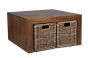 Dakota Coffee Table with 4 Rattan Baskets