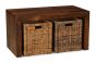 Dakota Coffee Table with Rattan Baskets