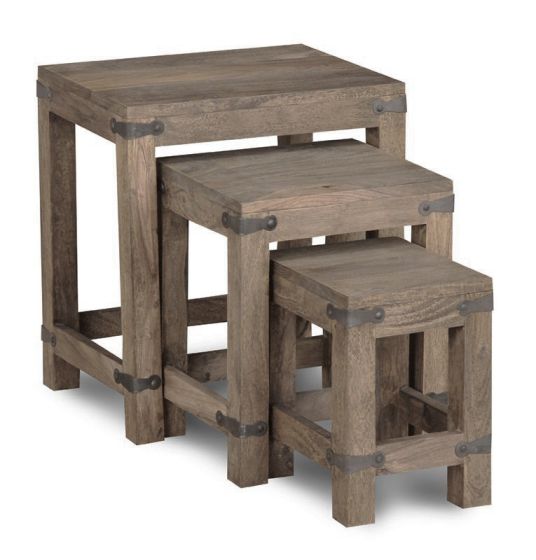 Jali Mango - Natural Nest of 3 Coffee Tables