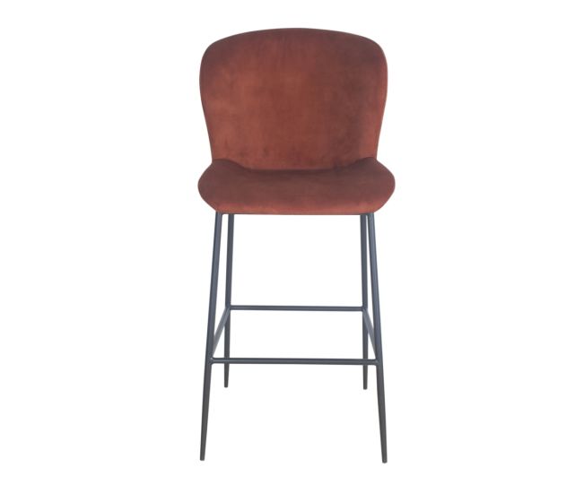 Rust Orange Velvet Bar Stool - Due 17th July 