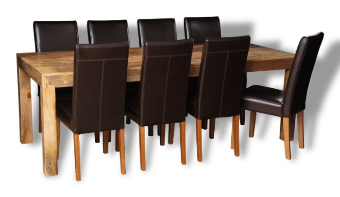 Mango 220cm Dining Table & 8 Barcelona Chairs
