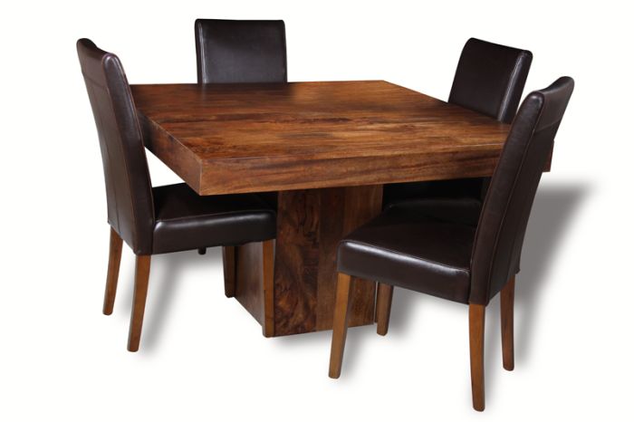 Dakota Cube Dining Table & 4 Barcelona Chairs : Barcelona - Brown