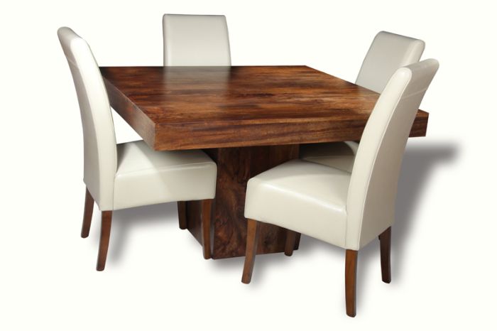 Dakota Cube Dining Table & 4 Madrid Dining Chairs : Madrid - Cream