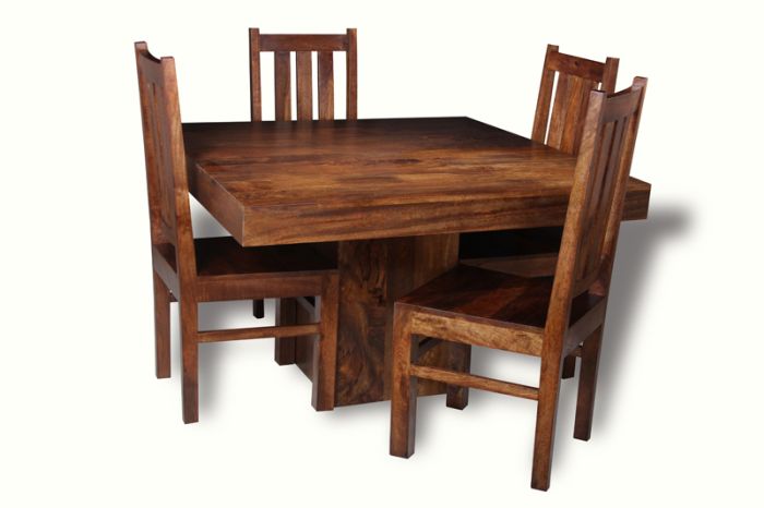 Dakota Cube Dining Table & 4 Dakota Chairs