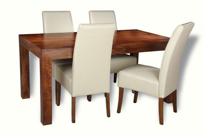 Dakota 160cm Dining Table & 4 Madrid Chairs (3 Colours) - Due 4th April