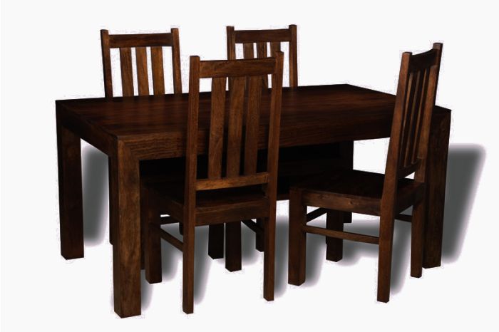Mango Wood 160cm Dining Table & 4 Chairs