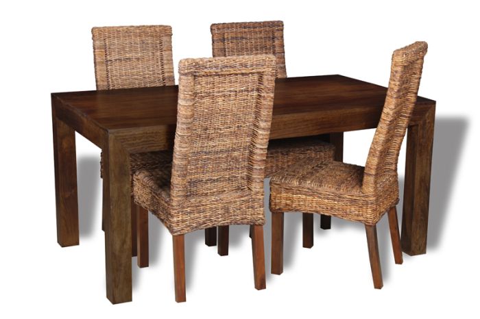 Mango Wood 160cm Dining Table & 4 Havana Chairs