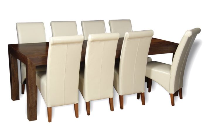 Mango 220cm Dining Table & 8 Madrid Chairs