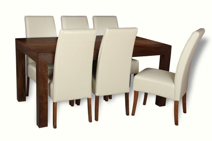 Mango 160cm Dining Table & 6 Rollback Chairs