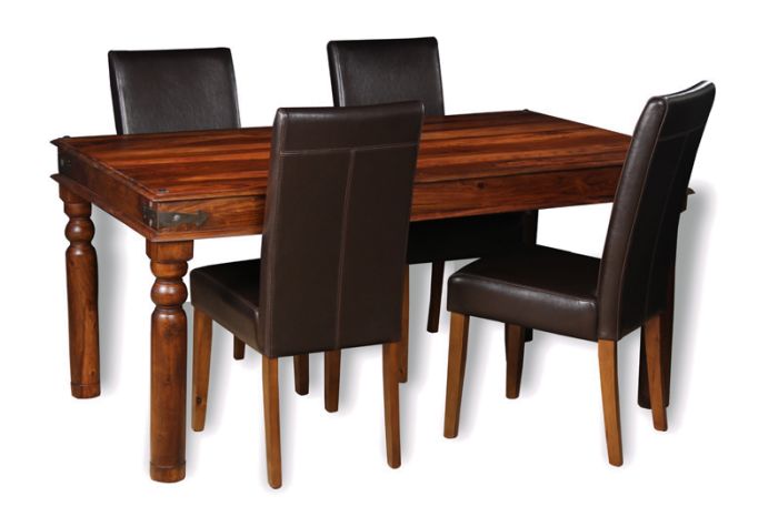 Jali Dining Table & 4 Barcelona Chairs