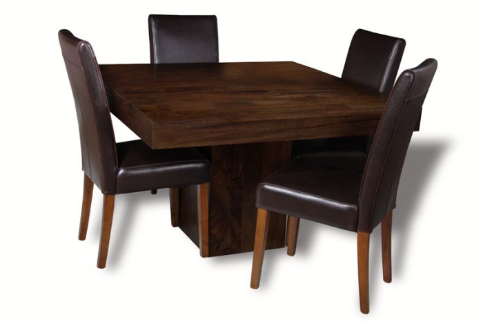 Mango 120cm Cube Dining Table & 4 Barcelona Chairs