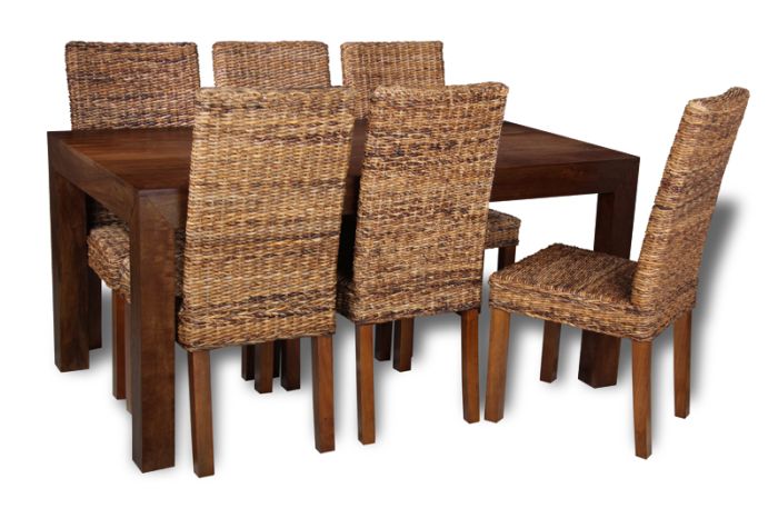 Mango Wood 160cm Dining Table & 6 Havana Chairs