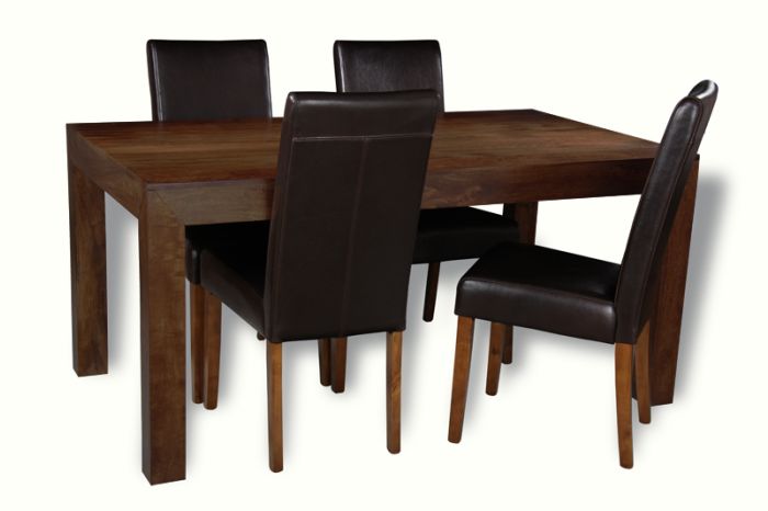 Mango Wood 160cm Dining Table & 4 Barcelona Chairs