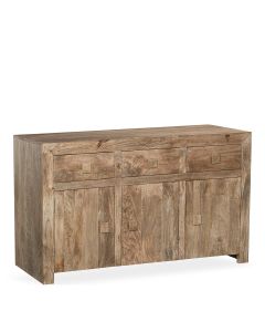 Oak Stain Dakota - 140cm 3 Drawer Cupboard Sideboard