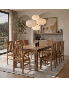 Dakota Light 220cm Dining Table & 8 Dakota Chairs - Due 27th April
