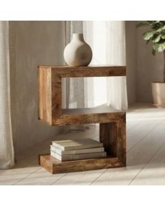 Oak Stain Dakota Mango Wood S Shaped Side Table