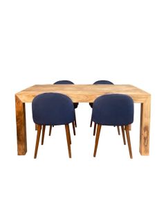 Light Dakota 160cm Dining Table & 4 Zena DIning Chairs