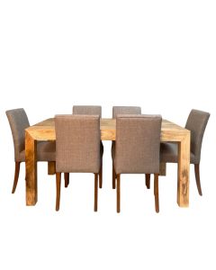 Light Dakota 160cm Dining Table & 6 Milan Dining Chairs