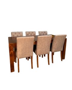 Dakota 160cm Dining Table & 6 MIlan Button Dining Chairs