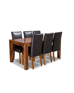 Dakota 180cm Dining Table & 6 Barcelona Chairs : Barcelona - Brown