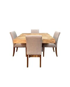 Light DAkota 120cm Cube Dining Table & 4 Milan Dining Chairs