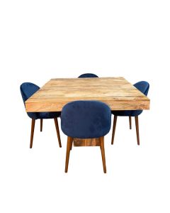 Light Dakota 120cm Cube Dining Table & 4 Zena Dining Chairs