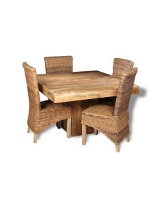 Light Mango Wood 120cm Dining Table & 4 Havana Chairs