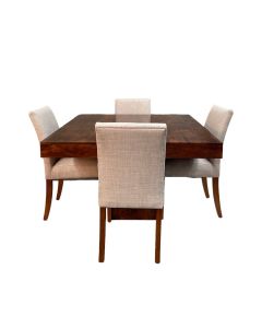 Dakota 120cm Cube Dining Table & 4 Milan Dining Chairs
