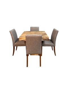 Light Dakota 90cm Cube Dining Table & 4 Milan Dining Chairs