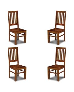 Set of 4 Jali High Back Slat Chair