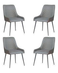 Set of 4 Henley Faux Leather Dining Chairs