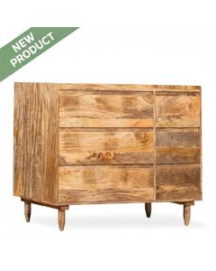 Scandi Mango 115cmn, 6 Drawer Sideboard