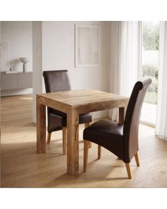 Light Dakota 80cm Dining Table & 2 Rollback Chairs