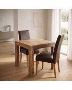 Light Dakota 80cm Dining Table & 2 Barcelona Chairs - In Stock