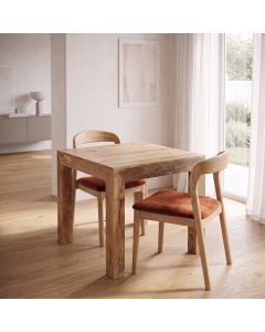 Mango Light Wood 80CM Table & 2 Stacking Oslo Chairs (3 Colours) - Due 14th September
