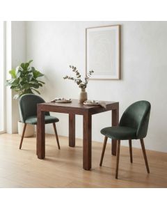 Dakota 80cm Dining Table & & 2 Zena Velvet Dining Chairs (4 Colours) - In Stock