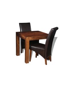 Small Dakota Dining Table & 2 Rollback Chairs : Rollback - Brown
