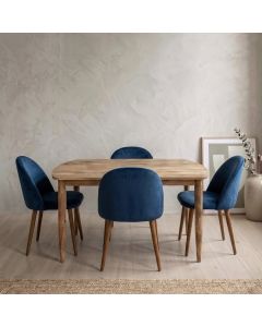 Scandi Mango 130cm Dining Table & 4 Zena Dining Chairs