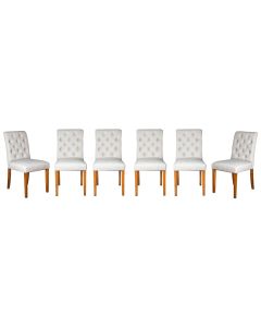 Set of 6 Milan Button Fabric Chairs