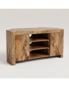 45L - Light Dakota Mango Wood 120CM Corner TV Unit